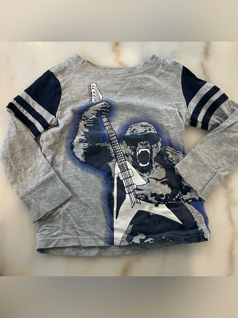 Toddler Grey Graphic Long-Sleeve Top